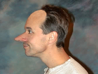 pointing nose