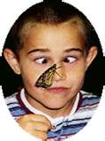 butterfly on nose