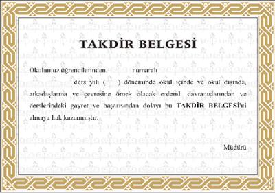 Takdir Belgesi