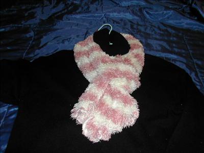 pink white scarf
