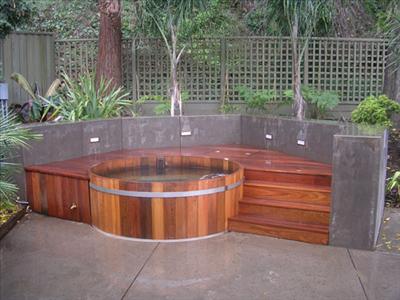 Push into a modern hot tub