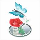 Glass Rose and Butterfly