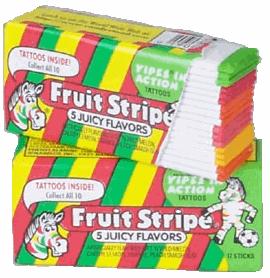 \"Fruit Stripes\" Gum