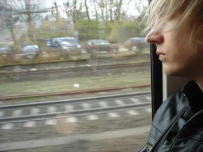 Sitting in the train..