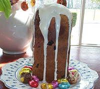 Paska with frosting
