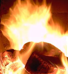 Burning coal