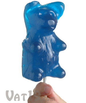giant gummy bear on a stick