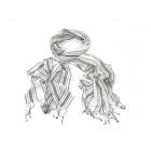 White viscose scarf with lurex stripes 