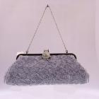 Valentino Inspired Grey Rose Evening Bag