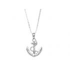 Silver, Rhinestone Anchor Necklace