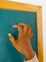 a screech of fingernails on the chalkboard