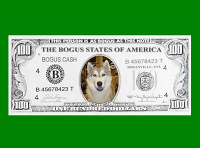 Bogus Dog $100 Bill