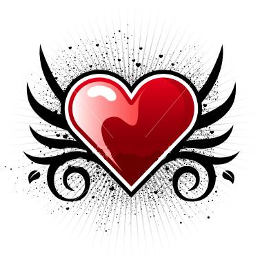 Love heart with wings