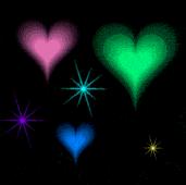 Rainbow Transparent Glow Hearts
