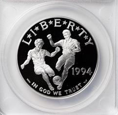 1994-S PR 70 DCAM ANACS Silver World Cup Soccer Commemorative