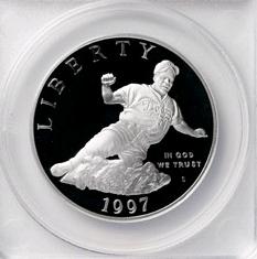 1997-S PR 70 DCAM ANACS Silver Jackie Robinson Commemorative