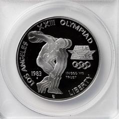 1983-S PR 70 DCAM ANACS Silver Los Angeles Olympic Commemorative