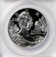 1999-P PR 70 DCAM ANACS Silver Dolley Madison Commemorative