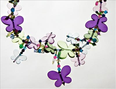 Wish you Luck Purple Butterfly necklace