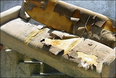 A manky old sofa