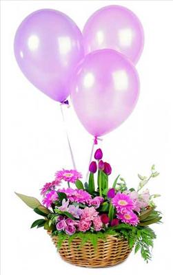 balloons and flowers