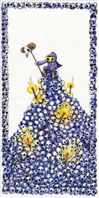 A thrown of skulls