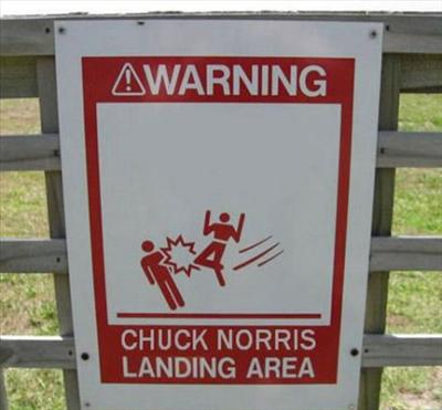 Chuck Norris warning sign