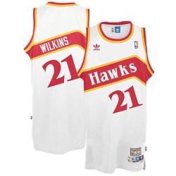 Atlanta Hawks #21 Dominique Wilkins White Hardwood Classic Swingman Throwback Basketball Jersey 