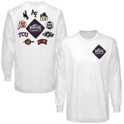 Mountain West White Conference Diamond Long Sleeve T-shirt 
