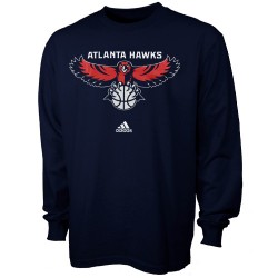 Atlanta Hawks Youth Navy Blue Full Primary Logo Long Sleeve T-shirt 