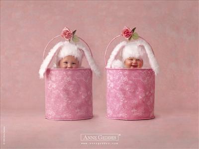 Easter babies in buckets