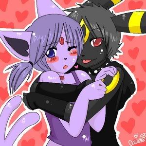 espeon and umbreon neko couple X3