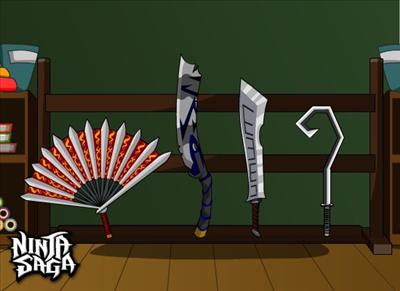 Weapon Pack : Blood Charm Tessen, Dark War Edge, Thick Broadswoard, Scorpion Tail Blade