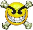 un smiley tête de mort