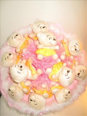 Bouquet of Bride & Groom Teddy Bear