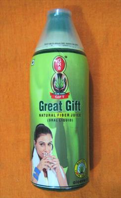 Natural Aloe Fiber Juice for consumption.