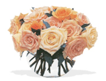 Short stemmed roses