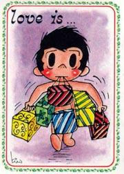 Love is....counting the shopping days to Christmas.