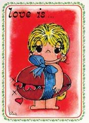 Love is....filling his Easter egg with hearts and kisses.