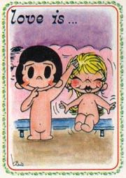 Love is....bidding on an antique she has set her heart on.