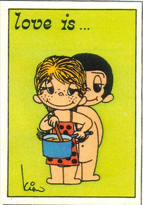 Love is....cooking his favorite dinner.