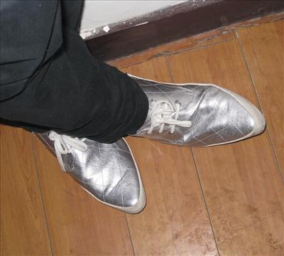 silver shoes