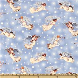 Timeless Treasures Angels Periwinkle
