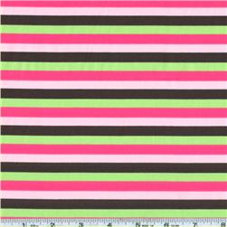 Boho Luxe Charmeuse Satin Stripe Pink/Lime