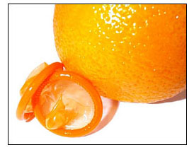 Orange condom