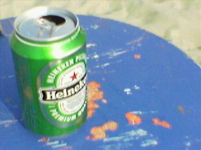 A Heineken from the Beach Bar