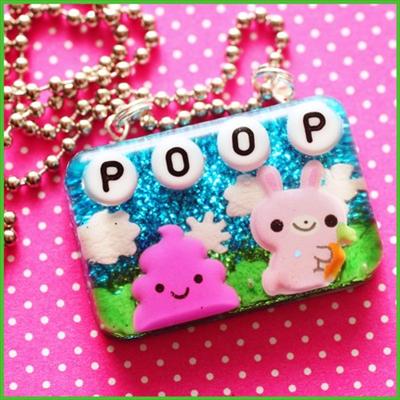 Bunny and Poop Necklace
