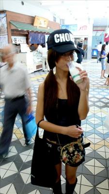 Sylvia drinking milk
