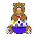 Blue And Brown Polka Dot Bear