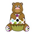 Brown And Green Polka Dot Bear